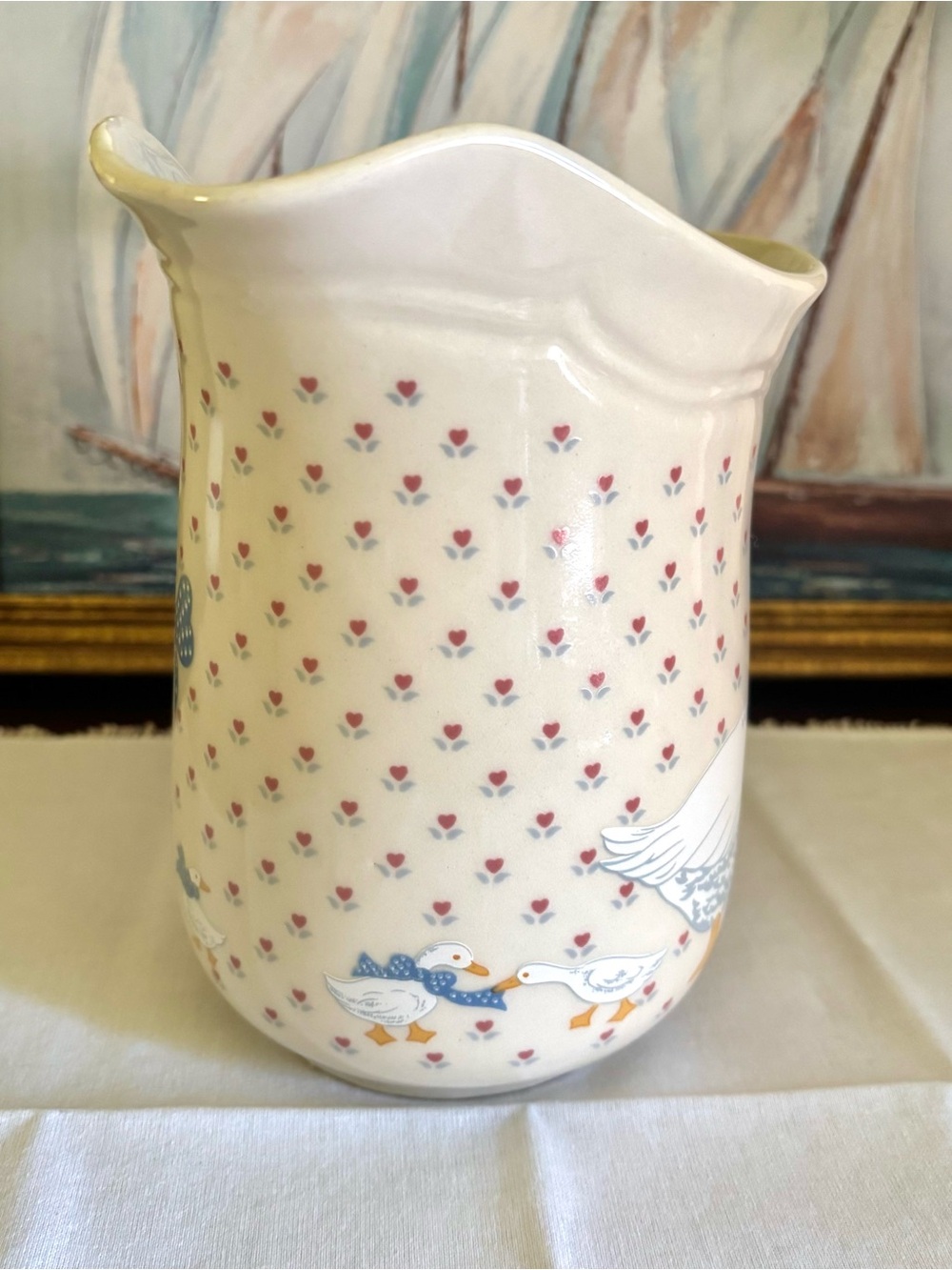 Vintage Goose Pitcher Aunt Rhody Stoneware Cottagecore Kitchen - Picture 2 of 5